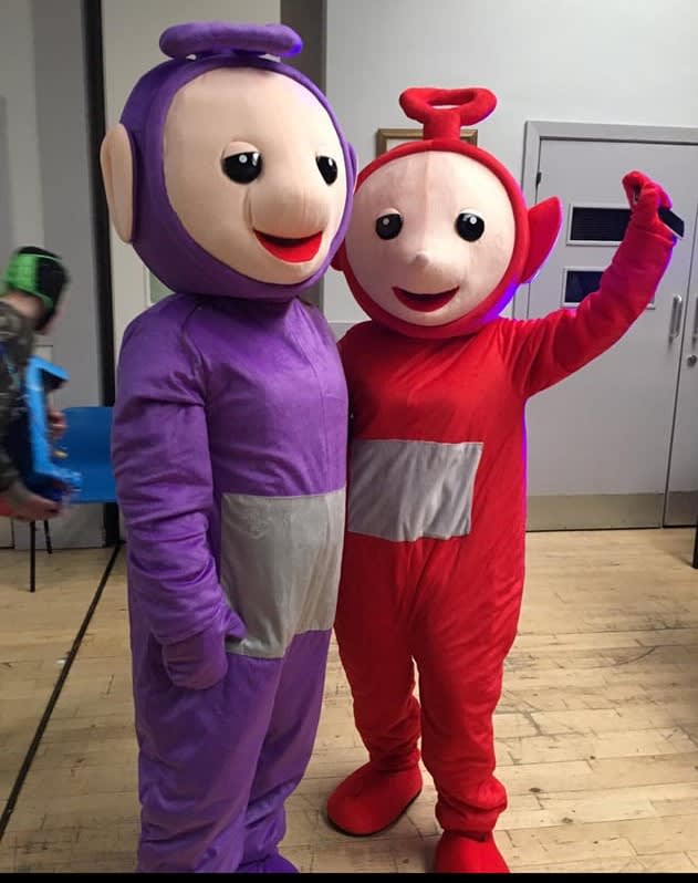 2 x Teletubbies Mascot Hire - Bouncy Castle & Event Equipment Hire in Glasgow, East Dunbartonshire, South North lanarskshire,