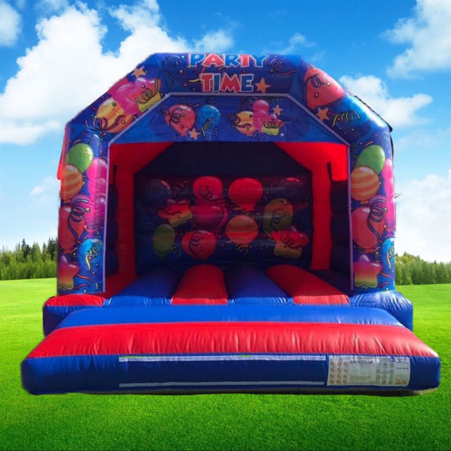 12 X 12 Red Blue Party Time Themed Bouncy Castle With Sun Shower