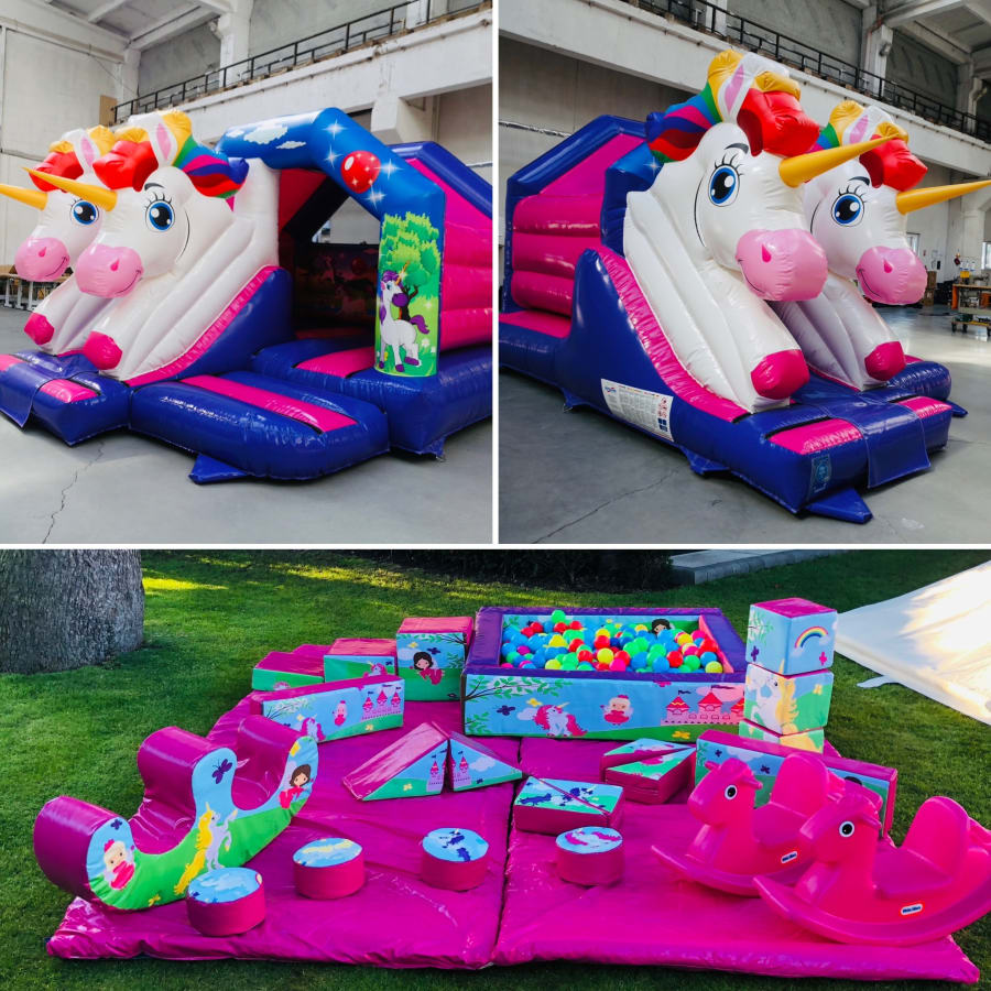 Bexley, Unicorn bouncy slide and soft play hire