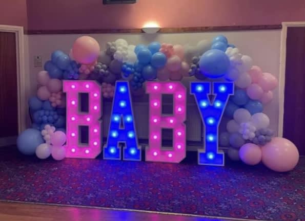 Giant letters best sale for baby shower