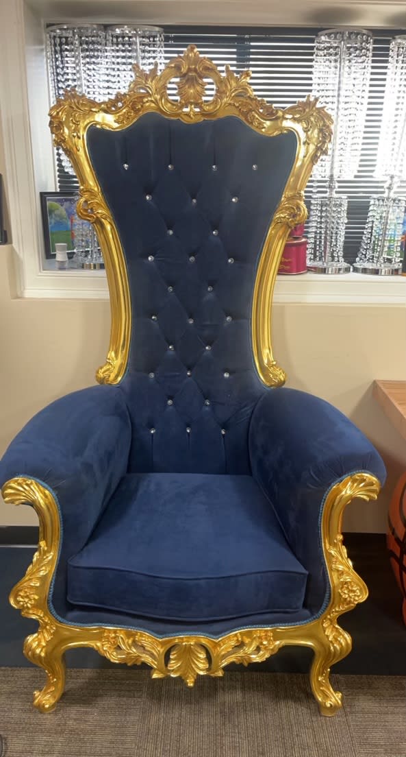 Blue discount gold chair