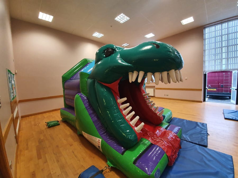 Charleston T-Rex Combo with Dry Slide - Jason's Jump Castles