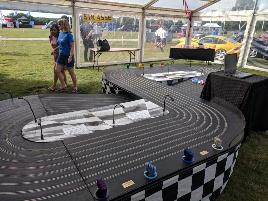 Giant Scalextric 8 lane Leisure Equipment Hire in Leeds Bradford Harrogate York Birmingham London Sheffield Manchester Hull Wales Active Hire Leeds Ltd