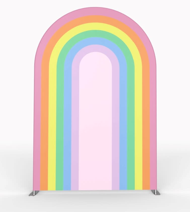 Pastel Rainbow Arch Cover for Kids Birthday Party Backdrop Decoration  Glitter Pink Photography Background Chiara Backdrops