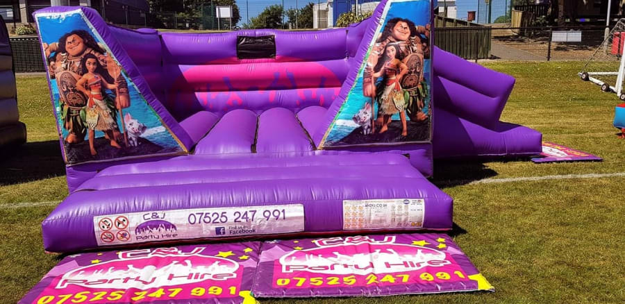 Moana Themed Low Height Castle With Slide Bouncy Castle Hire In Kilwinning