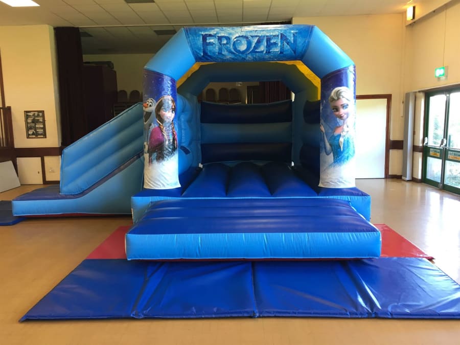 frozen bouncy castle with slide