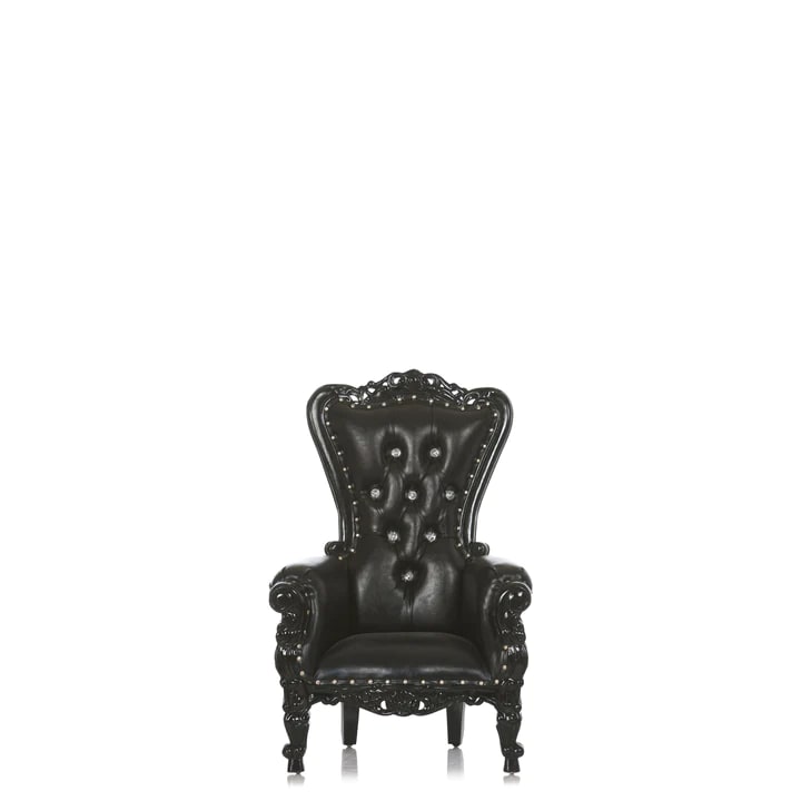 Big Kid Black Throne Chair Table Chair Rentals in Detroit