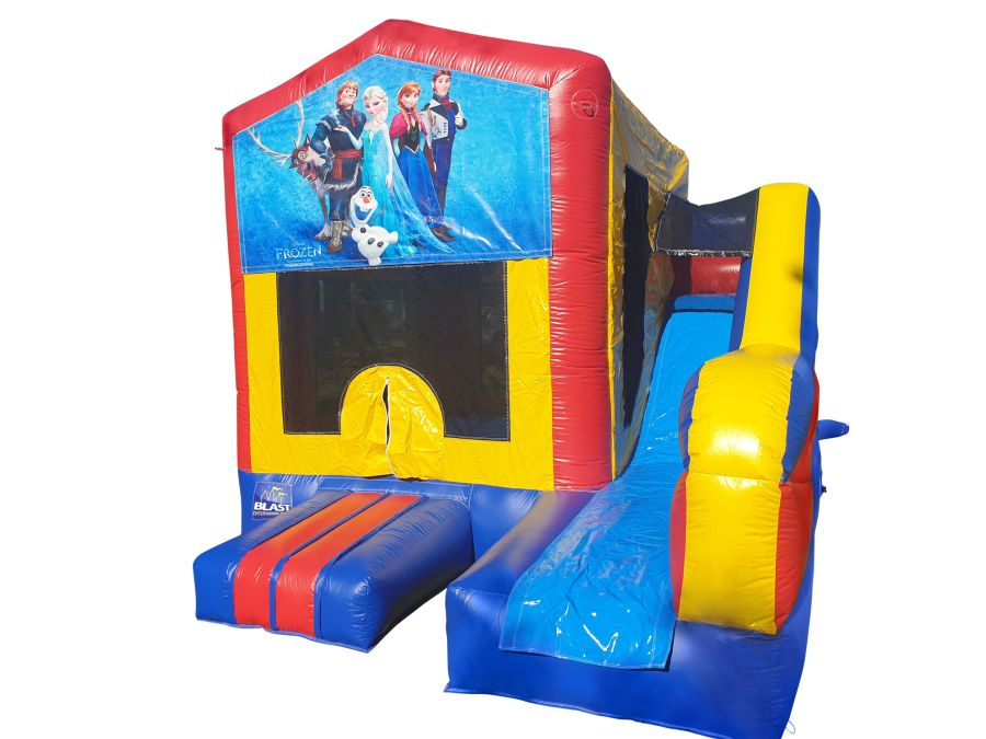 Frozen Themed Bouncy Castle With Slide Jumping Castle Hire In Auckland North Shore East Auckland South Auckland West Auckland