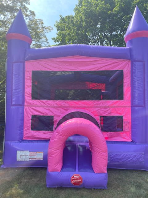 pink and purple bounce house