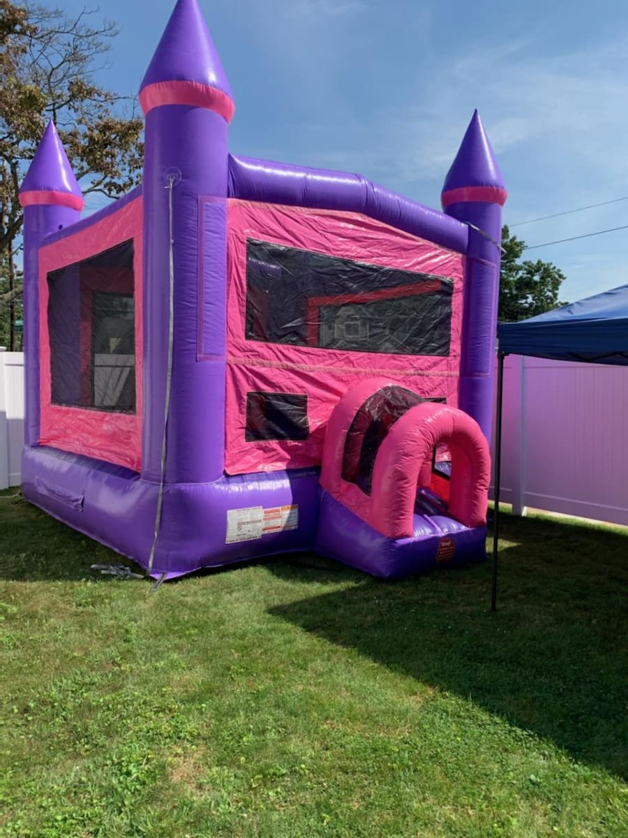 BH - 15x15 Pink/Purple Castle with Hoop(Lg and Medium banners) - Bounce  House Rental, Inflatable Rental, Waterslide Rentals in New York, Nassau  County, Suffolk County, Queens And The Hamptons