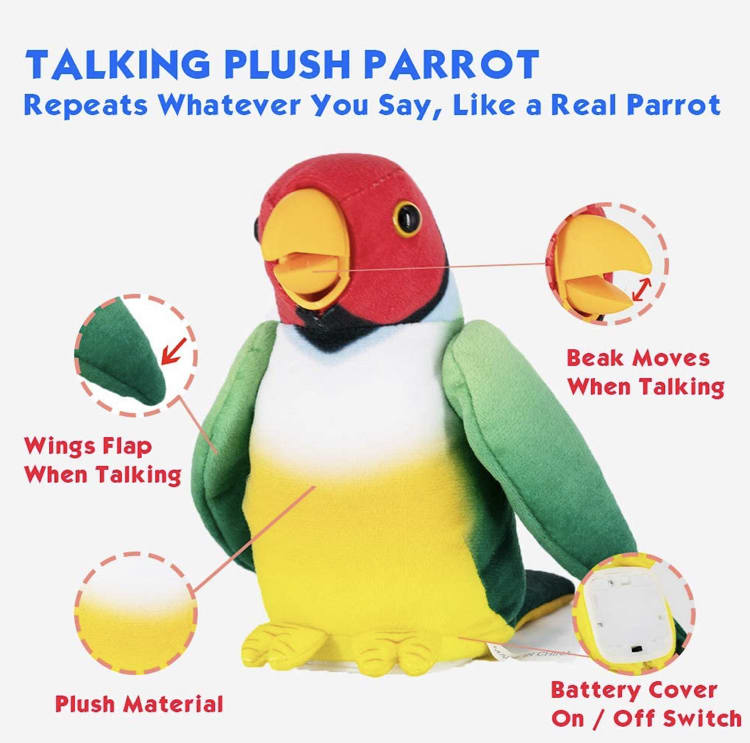 Talking parakeet outlet toy