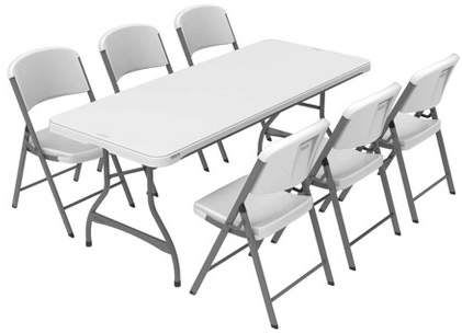 6ft folding best sale table and chairs