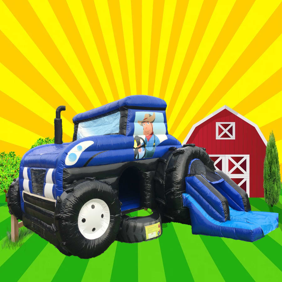 Bouncy Castle Tractor with slide - Bouncy Castle Hire in Boston &  Lincolnshire