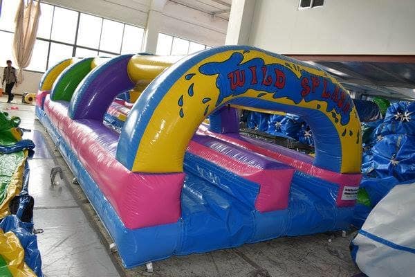 Double Lane Wildsplash Slip And Slide Bouncy Castle Hire In