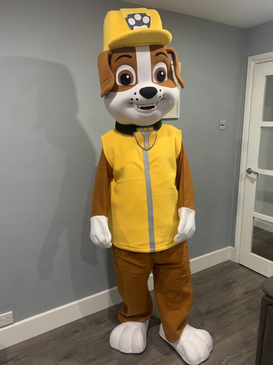 Rubble Paw Patrol Mascot Costume Bouncy Castle Hire in Essex