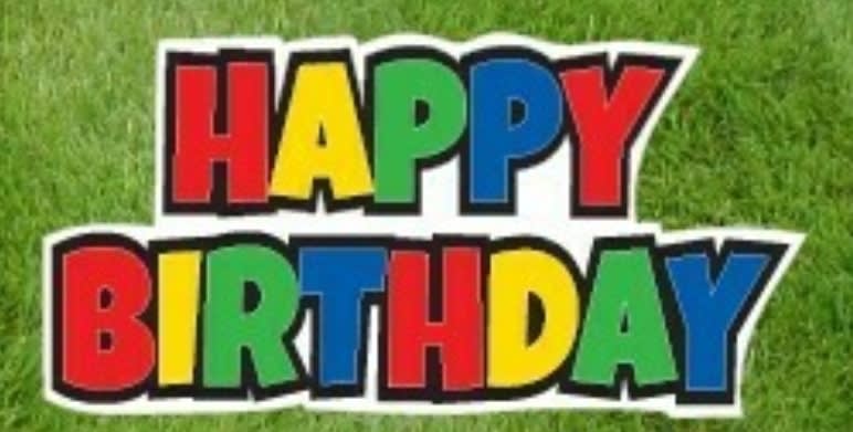 Multicolor Happy Birthday Yard Greeting / Charming Yard Creations