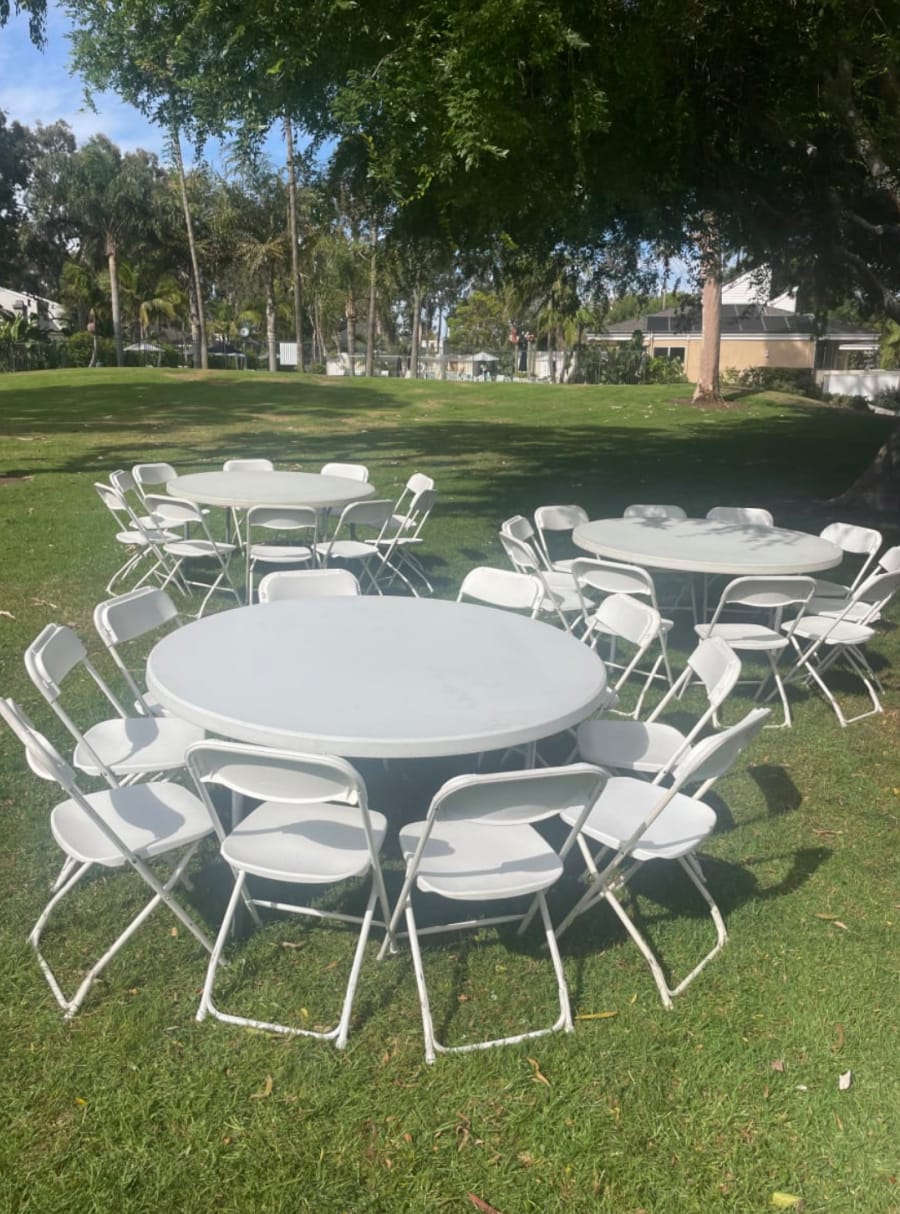 Rent round tables and chairs near me hot sale