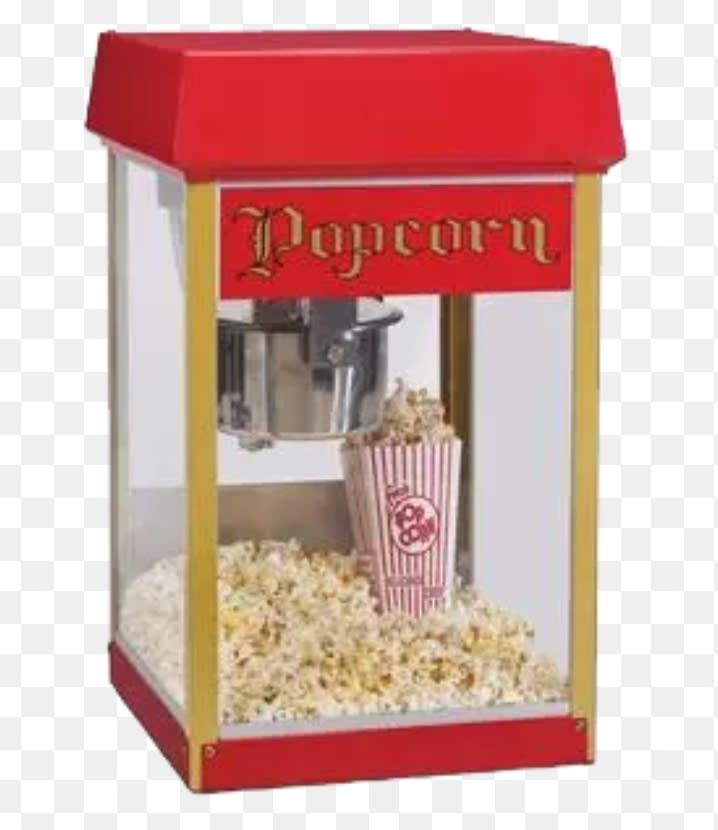 FunTime FT860CR 8oz Premium Red/Gold Popcorn Popper Machine Maker Cart  Vintage