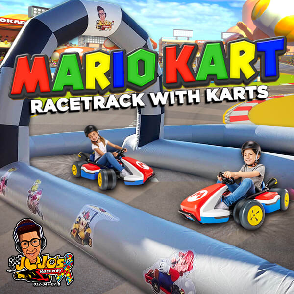 Mario Kart Racetrack w/ Karts (ages 4-9) - Inflatable Racetrack