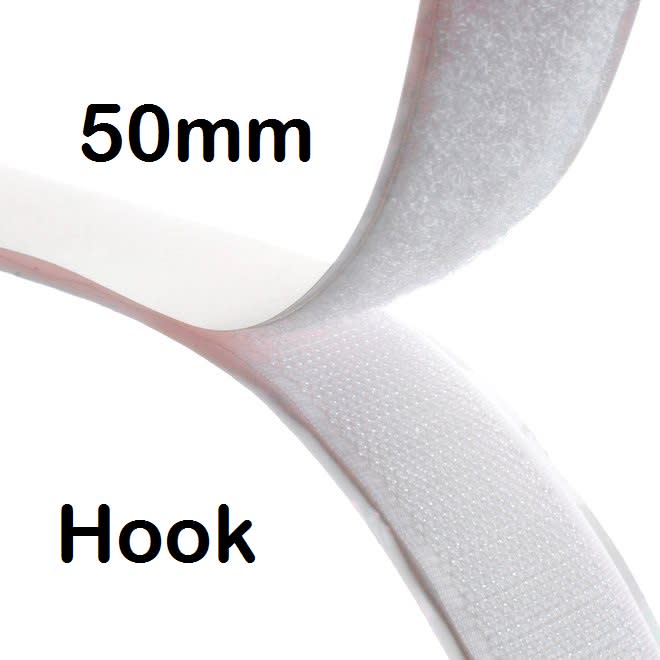 50mm white sew in velcro hook tape