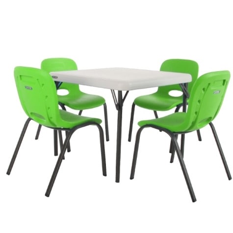 Children S Table And 4 Lime Green Chairs Bouncy Castle Party