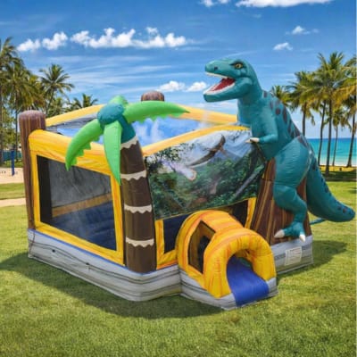 Jurassic Misting Bouncy Castle Broome