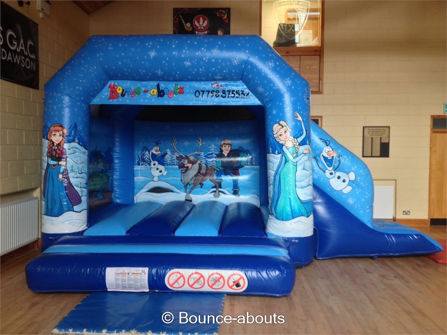 frozen bouncy castle with slide