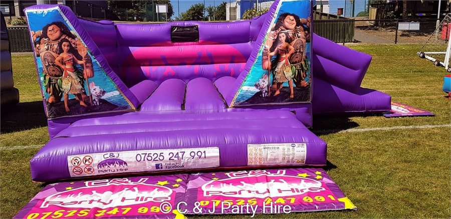 Moana Themed Low Height Castle With Slide Bouncy Castle Hire In Kilwinning