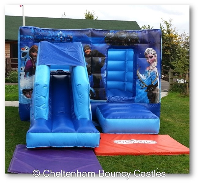 frozen bouncy castle with slide