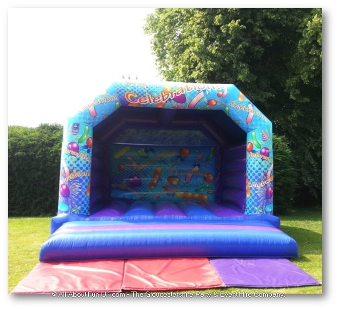 Celebration Themed Bouncy Castle 18ft By 18ft Company Fun Days