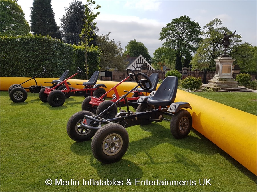 4 X Pedal Go Karts Inflatable Track Hire Bouncy Castle Hire