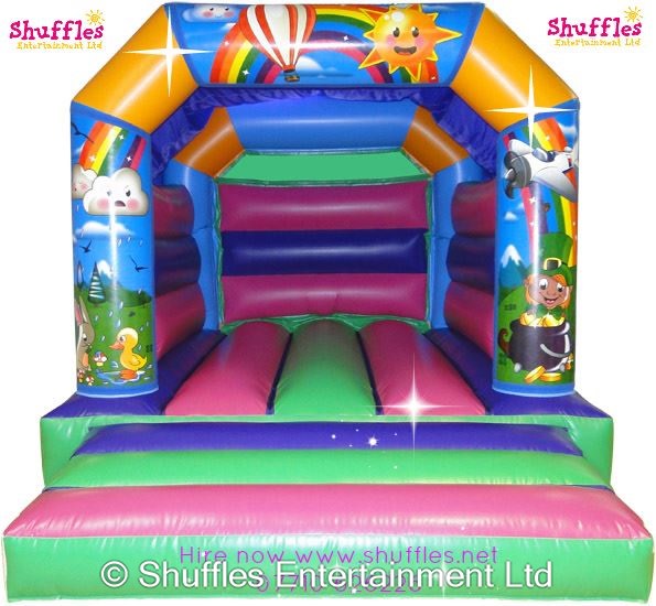 New 15ft X 11ft Rainbow Bed Leprechaun Themed Bouncy Castle