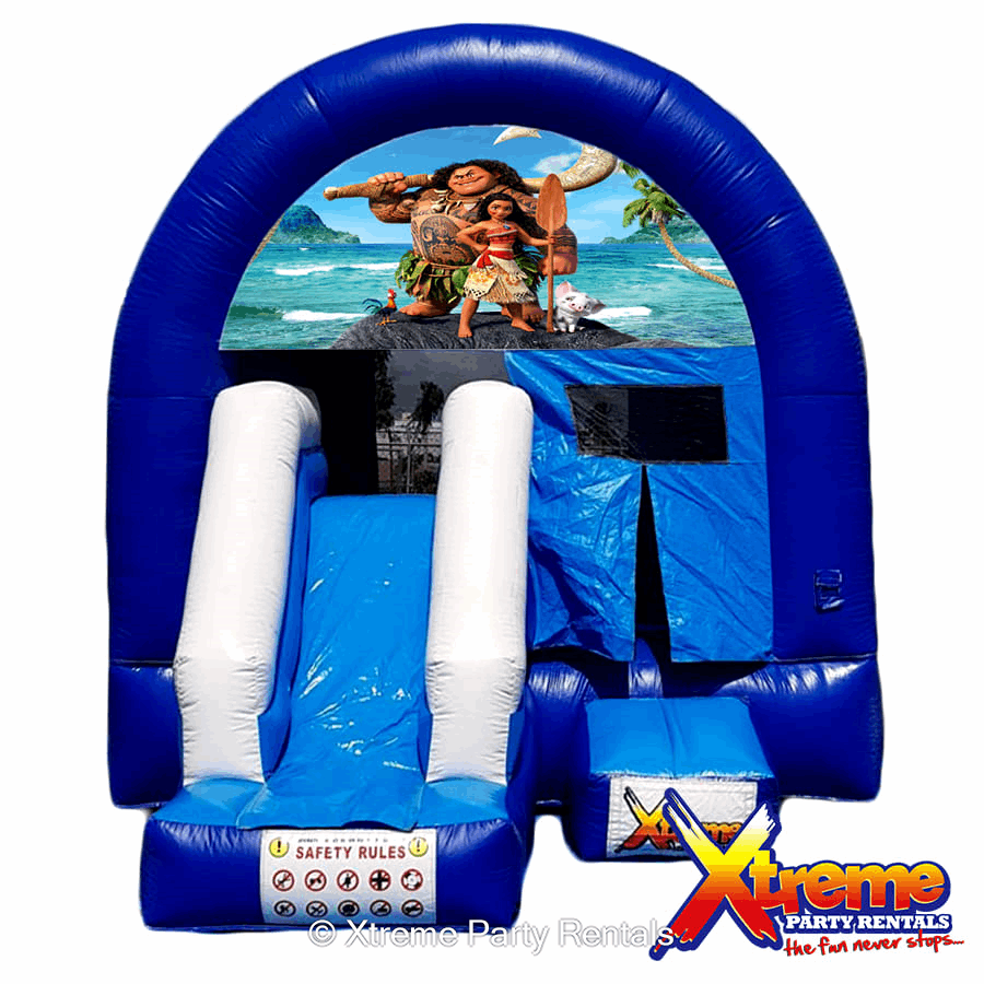 10ft X 17ft Blue Jump N Slide Moana Theme Bouncy Castle Party Rentals In Bridgetown Barbados