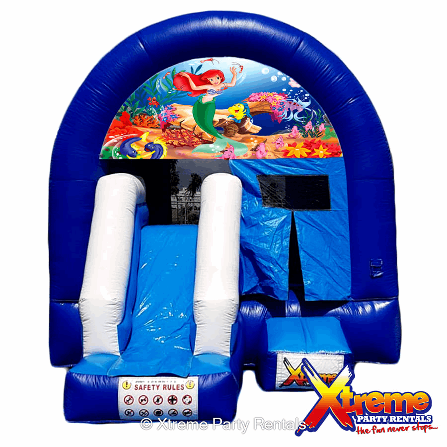 10ft X 17ft Blue Jump N Slide The Little Mermaid Theme Bouncy Castle Party Rentals In Bridgetown Barbados