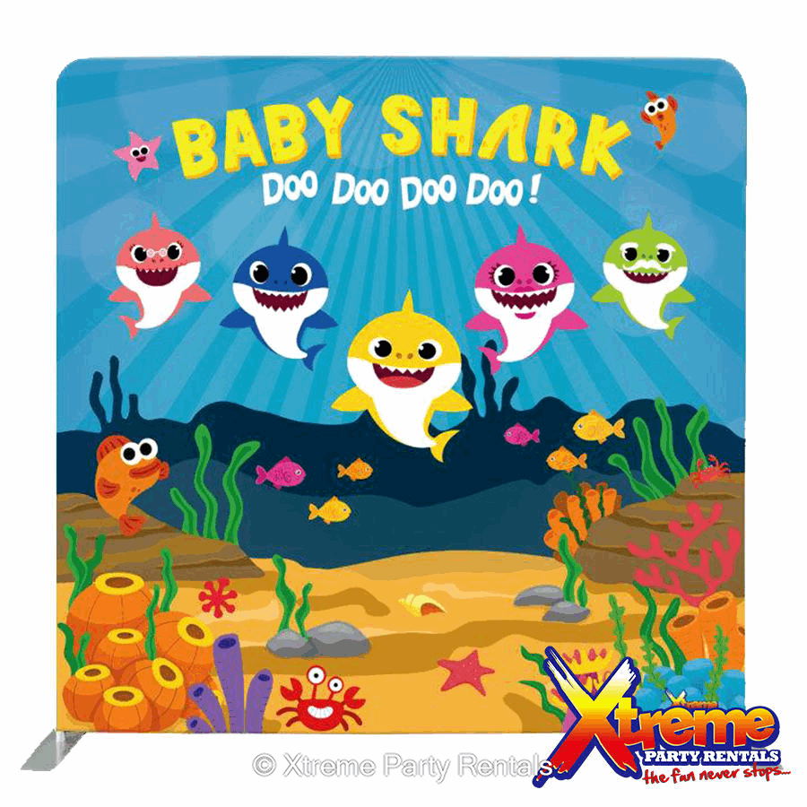 8ft X 8ft Baby Shark Backdrop Bouncy Castle Party Rentals In Bridgetown Barbados